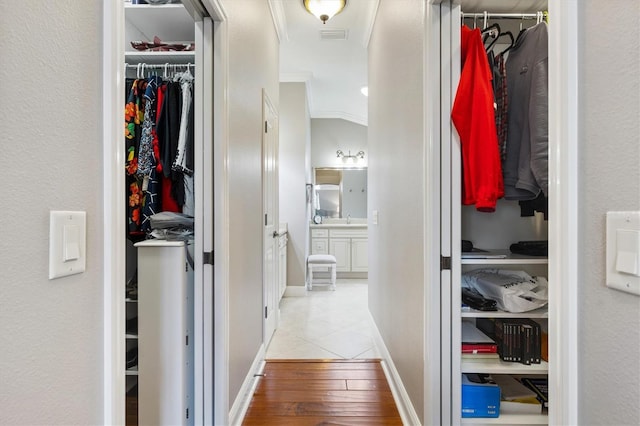 interior space with visible vents and a sink