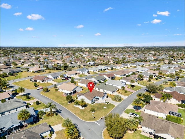 drone / aerial view with a residential view