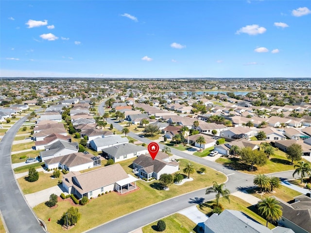 bird's eye view with a residential view