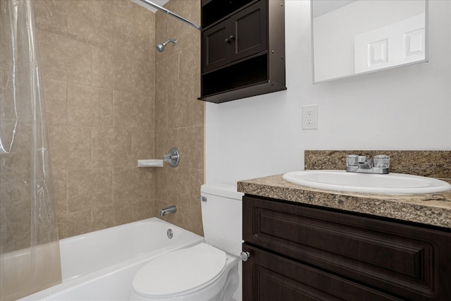 full bathroom featuring vanity, toilet, and shower / bath combo