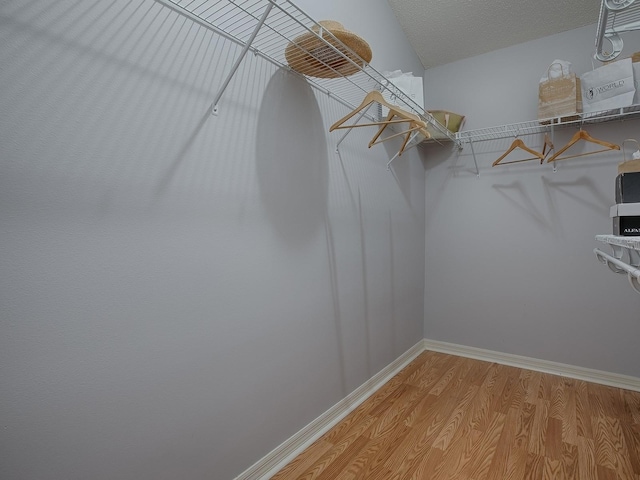 spacious closet featuring hardwood / wood-style floors