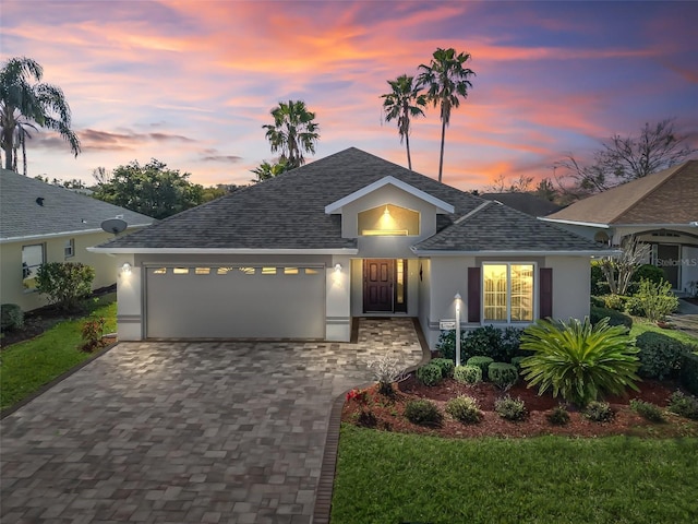 view of front of home featuring a garage