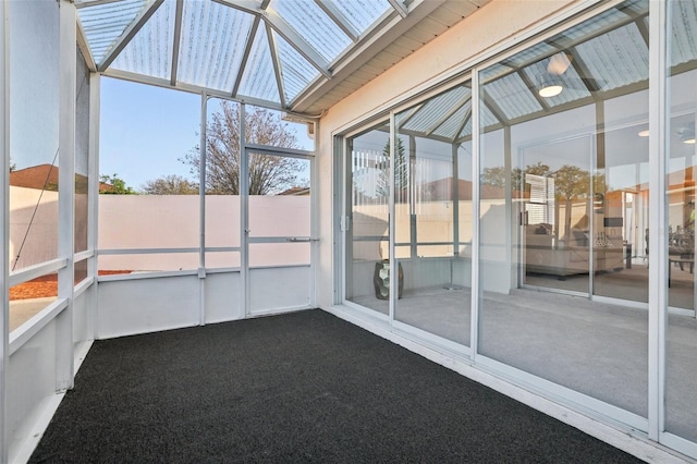 view of unfurnished sunroom