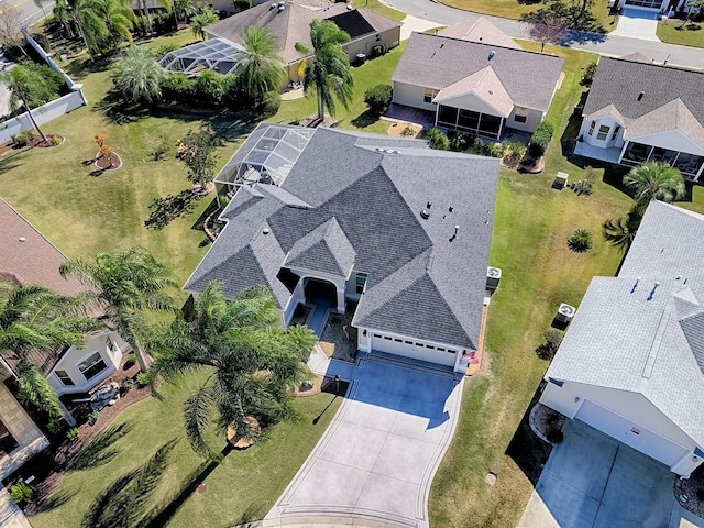 aerial view with a residential view