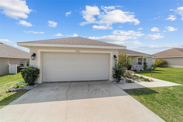 4000 SE 98th Pl, Belleview, FL 34420 - single story home with a garage, stucco siding, driveway, and a front lawn