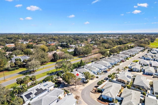 aerial view with a residential view