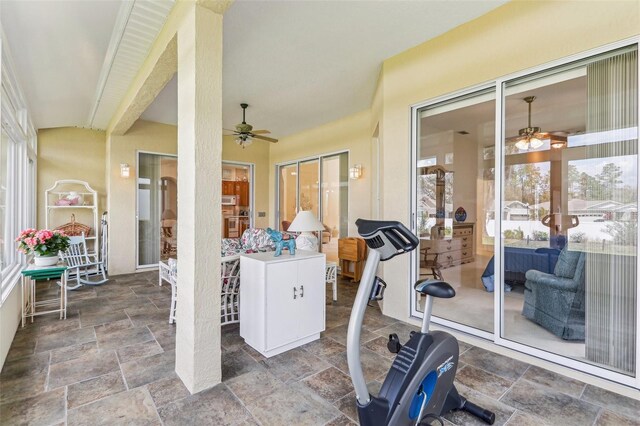 5135 Aurora Dr, Leesburg, FL 34748 - view of patio / terrace featuring ceiling fan