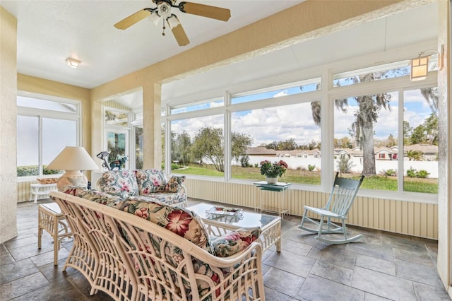 5135 Aurora Dr, Leesburg, FL 34748 - sunroom / solarium featuring ceiling fan