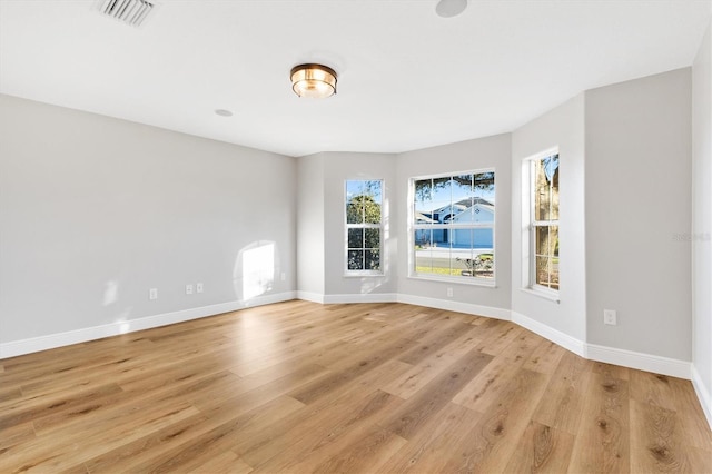 empty room featuring light wood-type flooring