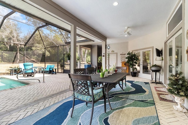 sunroom / solarium with french doors