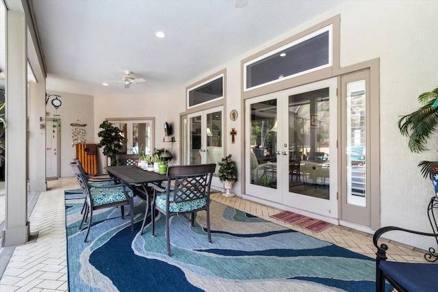 sunroom / solarium with french doors