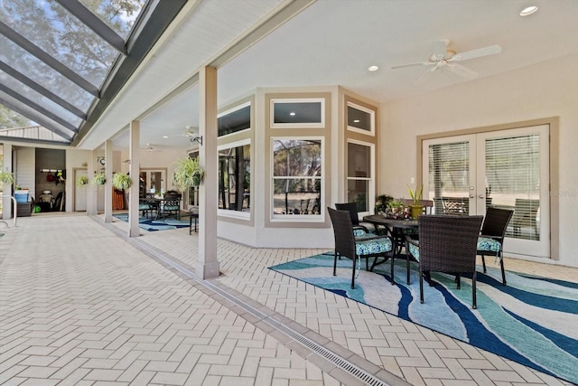 view of patio / terrace featuring ceiling fan