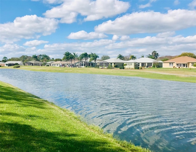 property view of water featuring a residential view