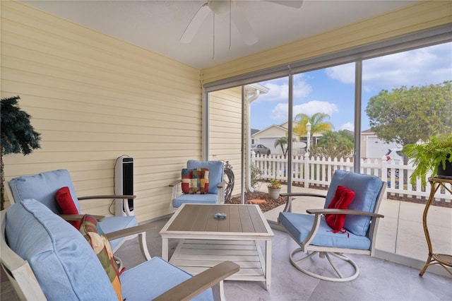 620 Vagabond St, The Villages, FL 32163 - sunroom with ceiling fan