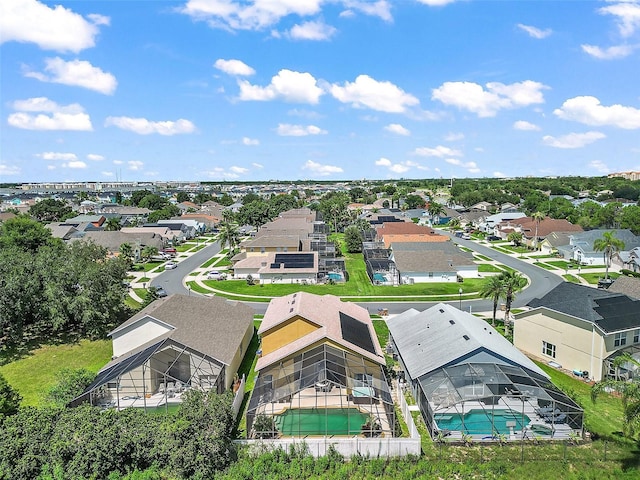 aerial view featuring a residential view