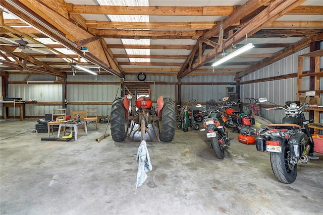 garage featuring metal wall