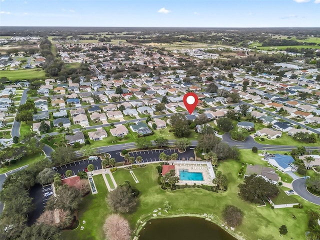 aerial view with a residential view