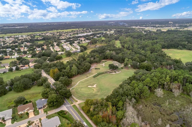 drone / aerial view with view of golf course