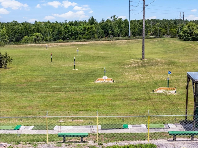 view of community with fence