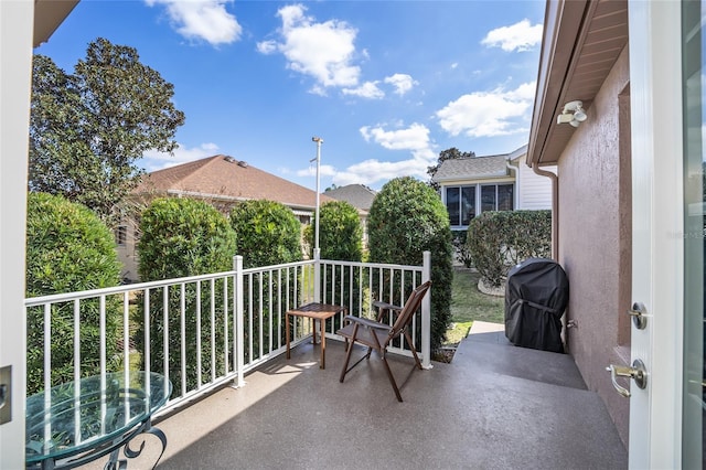 balcony featuring grilling area