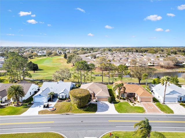 aerial view with a residential view