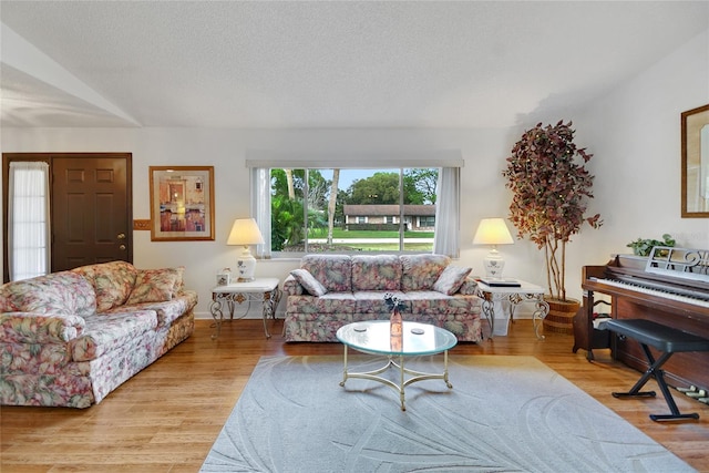 12338 S Putney Ct, Leesburg, FL 34788 - living area featuring light wood-type flooring, baseboards, and a textured ceiling