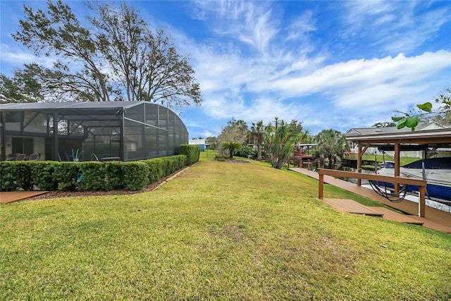 12338 S Putney Ct, Leesburg, FL 34788 - view of yard featuring glass enclosure