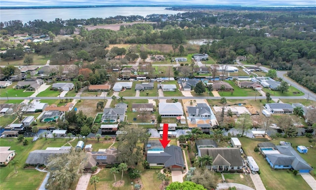 12338 S Putney Ct, Leesburg, FL 34788 - birds eye view of property with a residential view and a water view