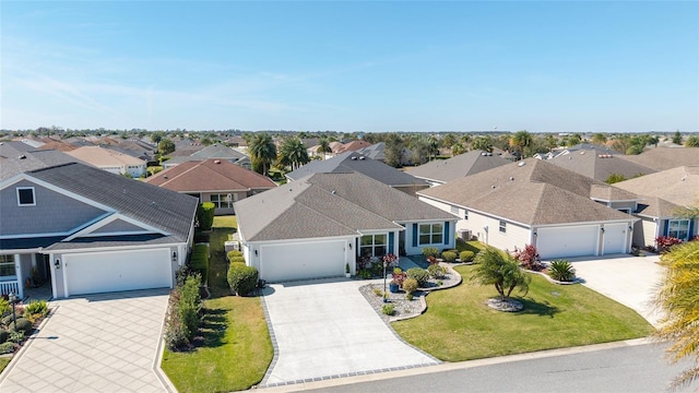 aerial view with a residential view