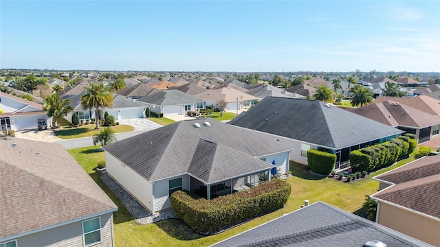 bird's eye view with a residential view