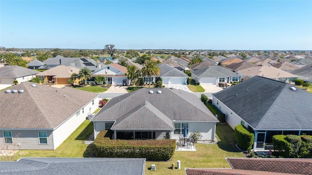 bird's eye view with a residential view