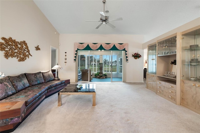 25274 Lost Oak Cir, Leesburg, FL 34748 - carpeted living area featuring ceiling fan