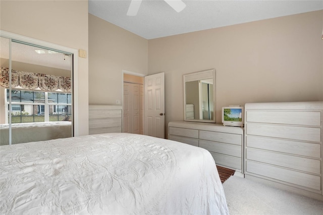 25274 Lost Oak Cir, Leesburg, FL 34748 - bedroom featuring ceiling fan and vaulted ceiling