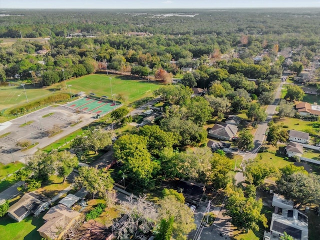 drone / aerial view with a forest view