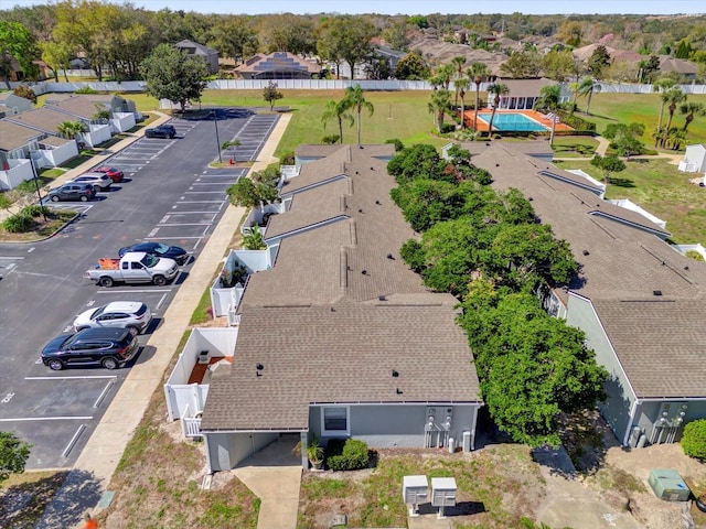 aerial view with a residential view