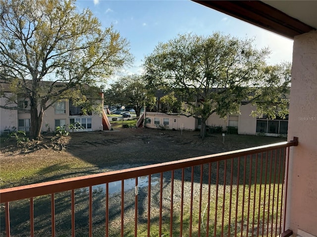 balcony with a residential view