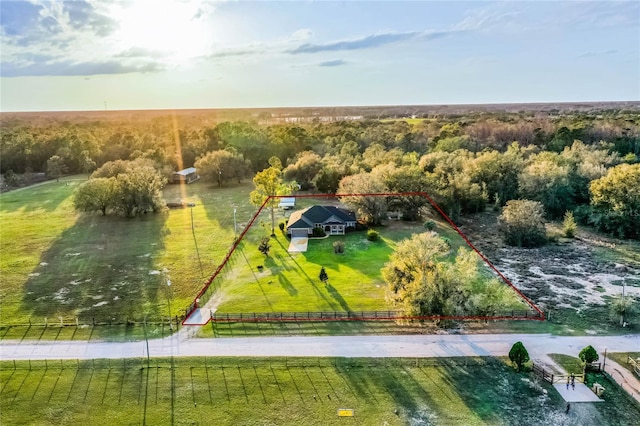 bird's eye view featuring a rural view