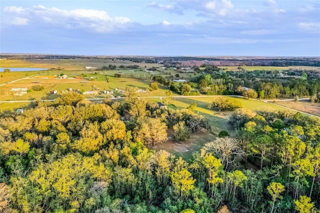 bird's eye view with a rural view