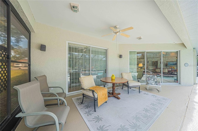 view of patio / terrace featuring a ceiling fan