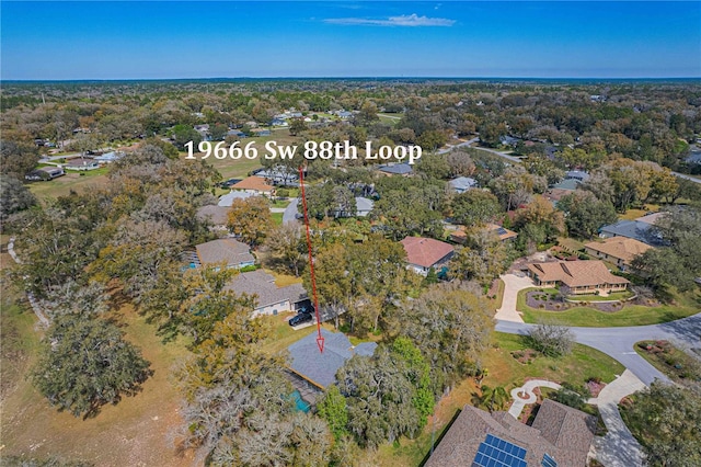 aerial view with a residential view