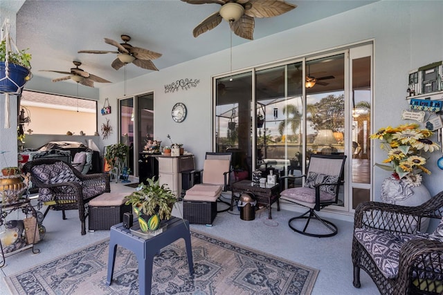 8780 Bridgeport Bay Cir, Mount Dora, FL 32757 - view of patio with ceiling fan and an outdoor hangout area