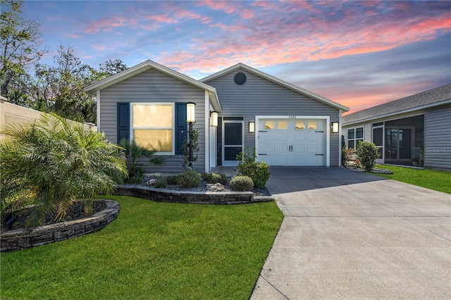 3390 Melissa Ln, The Villages, FL 32163 - ranch-style home with a front lawn, driveway, and a garage