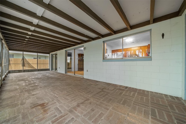 view of patio featuring fence