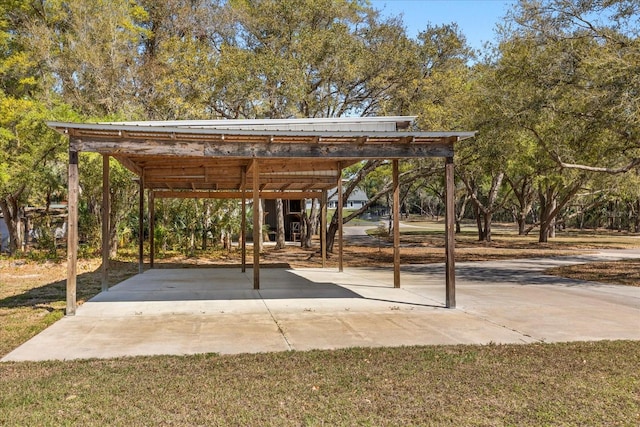 view of patio featuring a carport