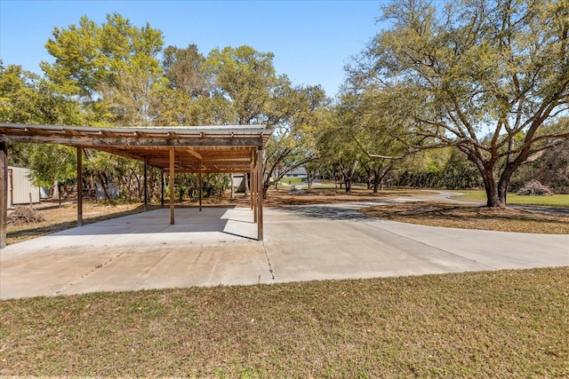 view of patio with a carport