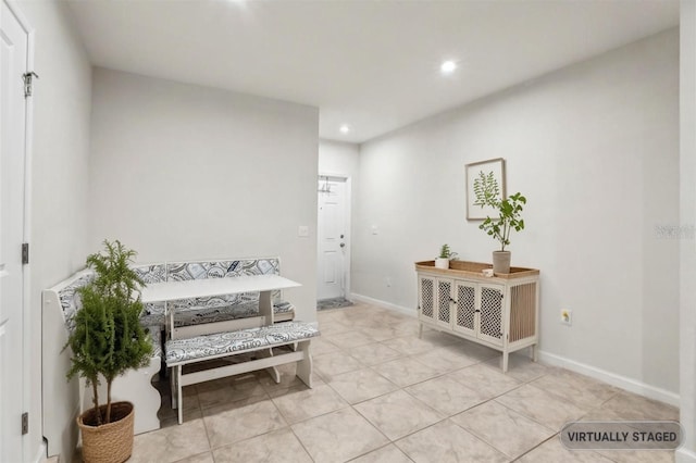 255 Blueberry Ln, Davenport, FL 33837 - sitting room with recessed lighting, baseboards, and light tile patterned floors