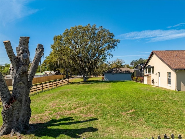 view of yard featuring fence