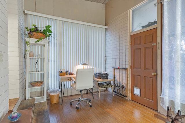 office with wood finished floors