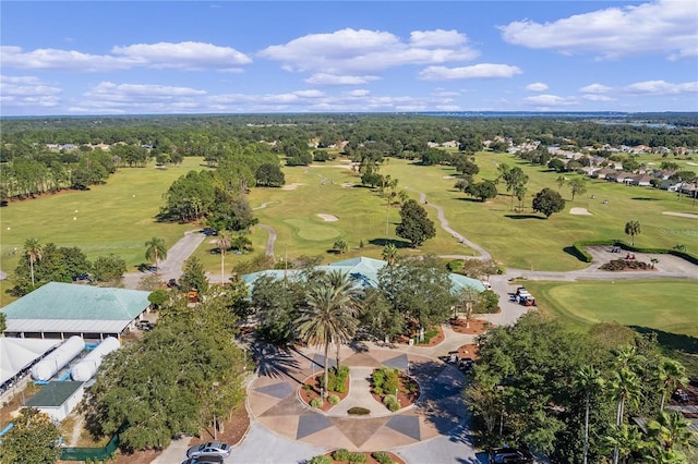 birds eye view of property featuring view of golf course