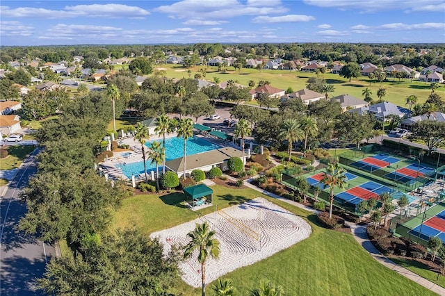 aerial view with a residential view